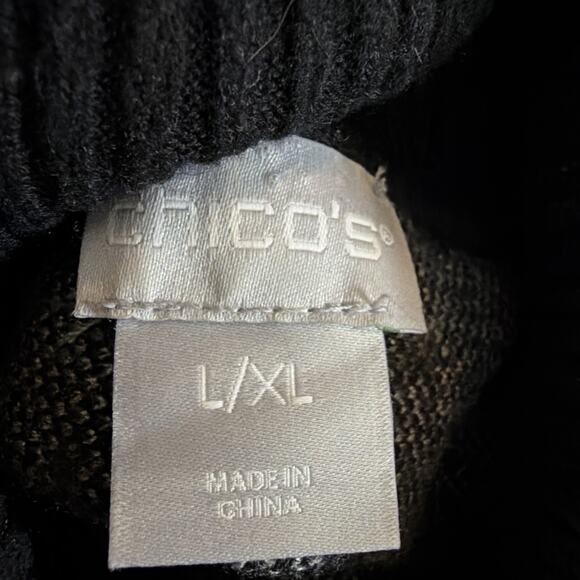 Chico's Women's large XL rayon blend color block sweater chicos turtleneck - Picture 5 of 9